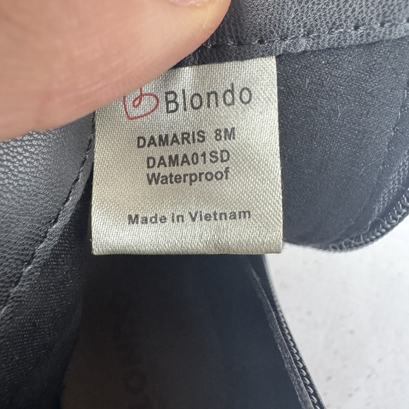 Womens Blondo Damaris Black Leather Waterproof Casual‎ Ankle Boots Size 8 M GUC - Picture 8 of 8